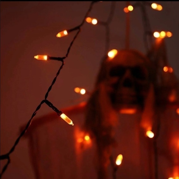 Orange halloween LED 30 foot string lights - Picture 1 of 7